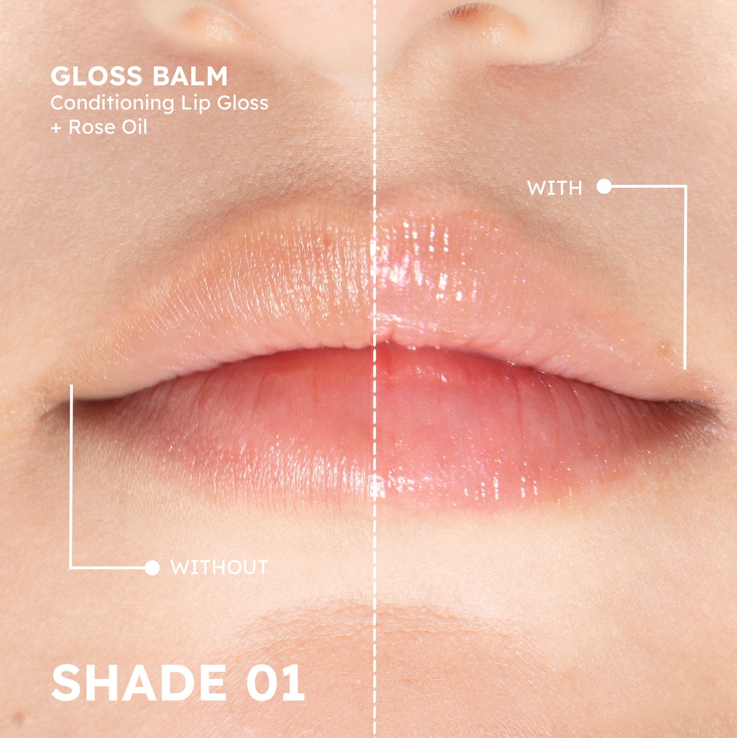 Gloss Balm Conditioning Lip Gloss + Rose Oil GB 01