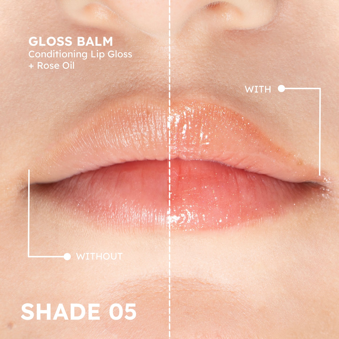 Gloss Balm Conditioning Lip Gloss + Rose Oil GB 05