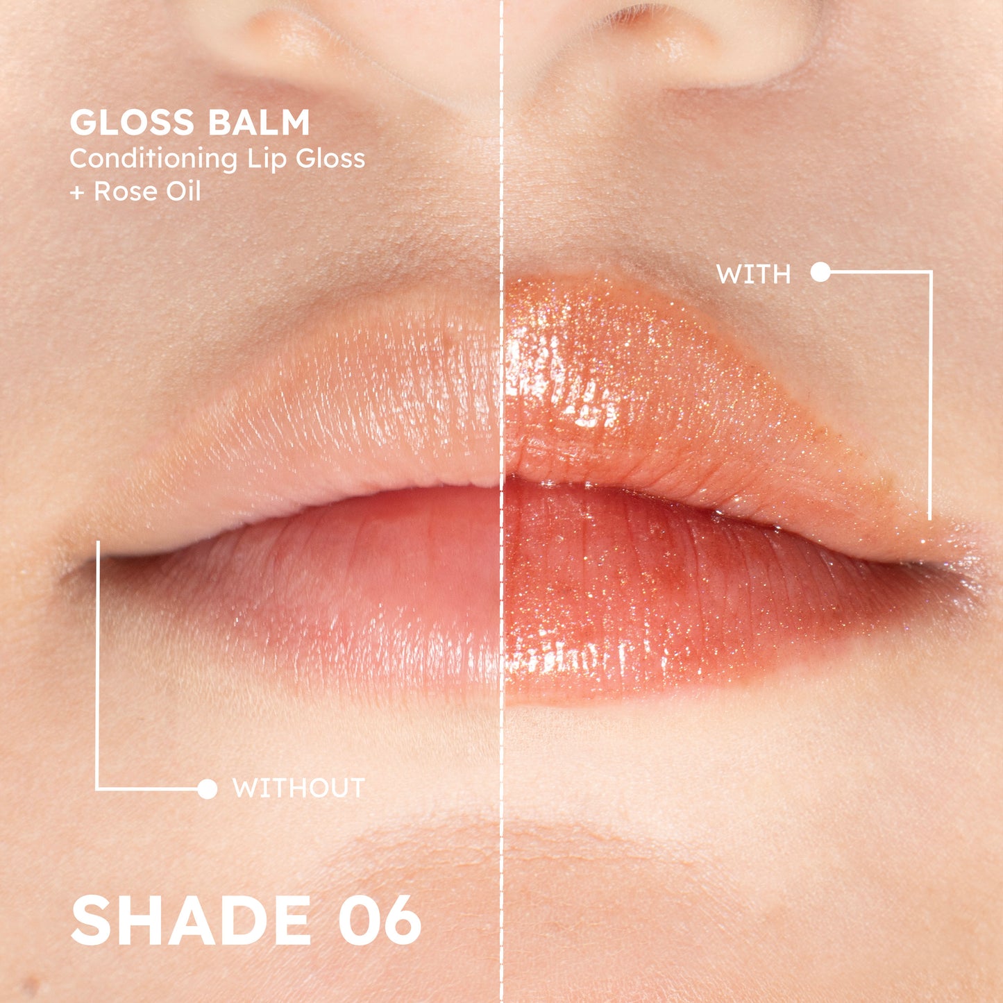 Gloss Balm Conditioning Lip Gloss + Rose Oil GB 06